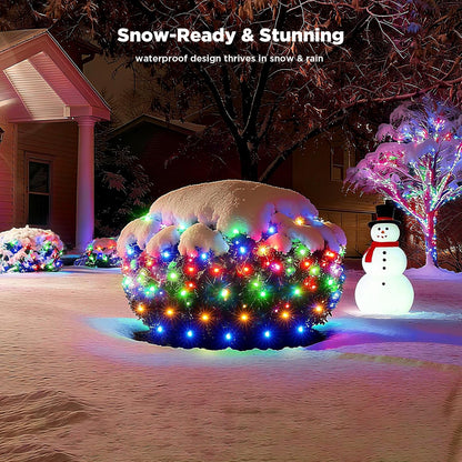 BlcTec UL Certified Christmas Net Lights – 176 LED 8.7ft x 5.2ft with Auto-Shutoff Timer, No Fire Risk Holiday Lighting for Families