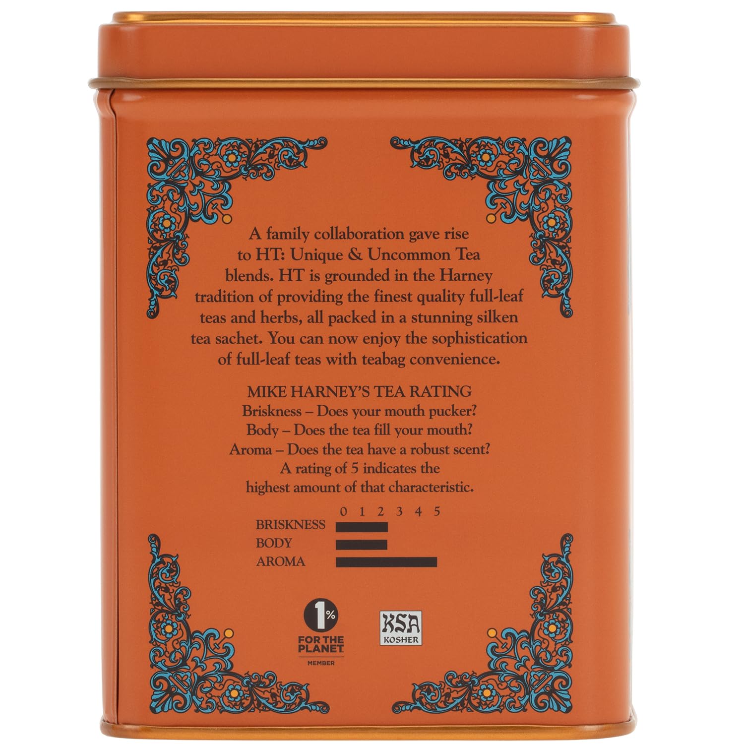 blend of chinese black tea, three types of cinnamon, orange peel, and sweet cloves with no added sugar