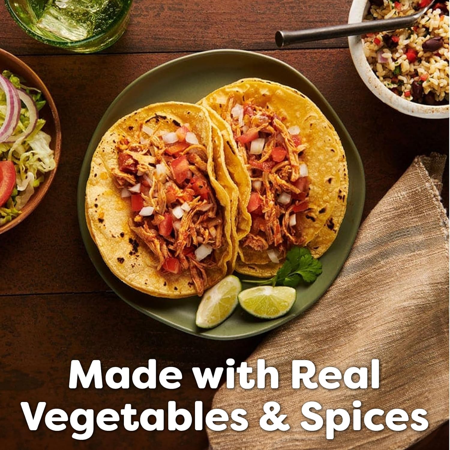 blend of dehydrated chicken, onion, parsley, and real spices for layered savory taste