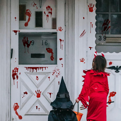 BloodyHome Fade-Resistant Bloody Window Clings – All-Weather Outdoor Halloween Decor for Pop-Up Haunt & Front Door