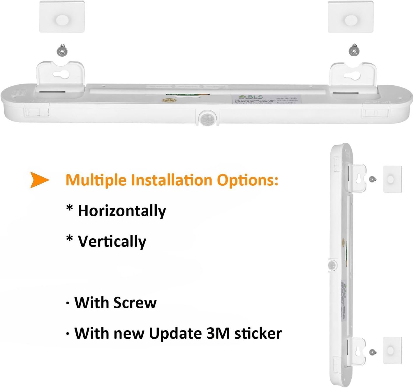 BLS T01L USB Motion Light – Uncluttered Drawer and Bookcase Accent Lighting, Rechargeable and Adhesive Mounted