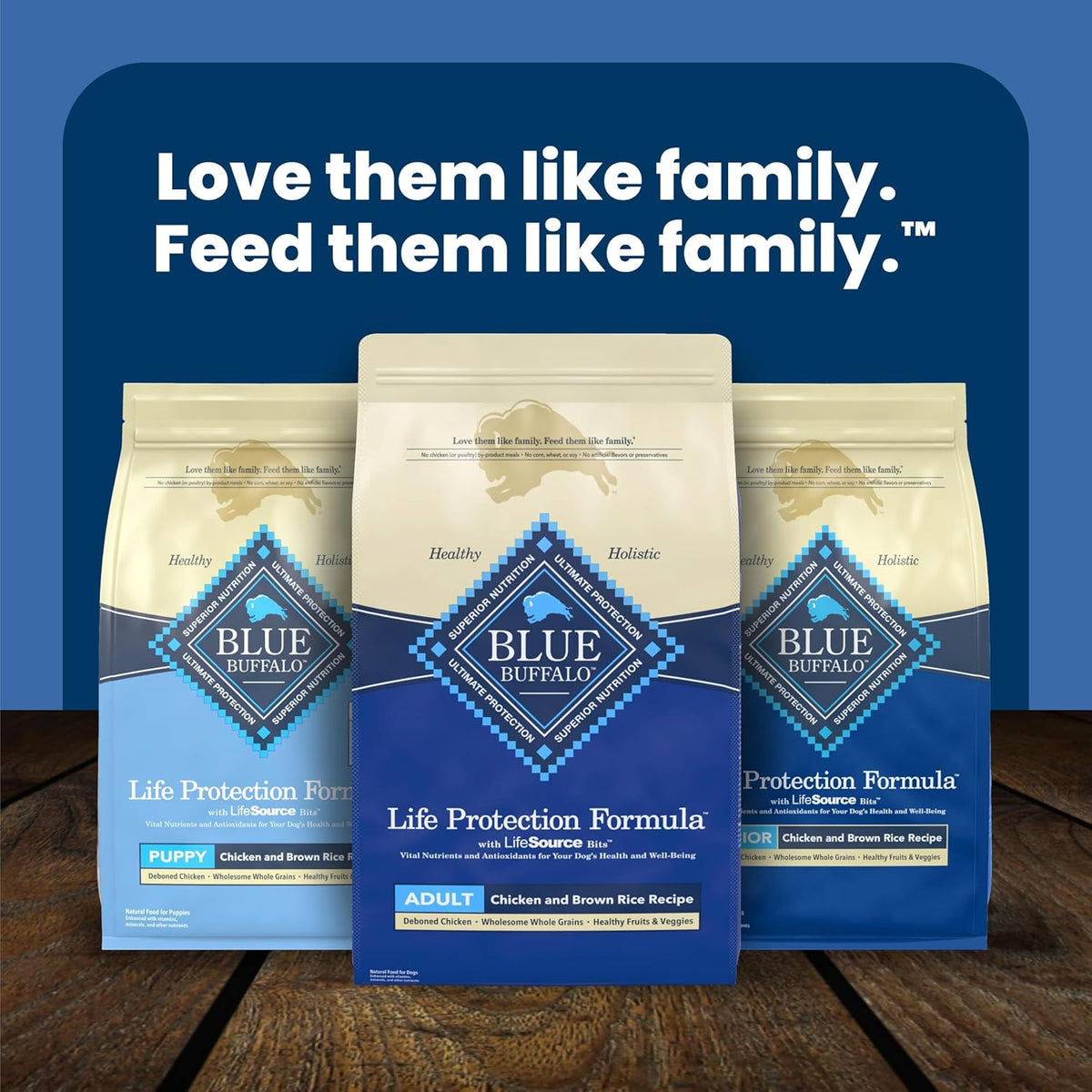 Blue Buffalo Life Protection Chicken & Brown Rice Adult Dog Food – Vet-Formulated Safe Daily Diet for Multi-Dog Homes, 15 lb