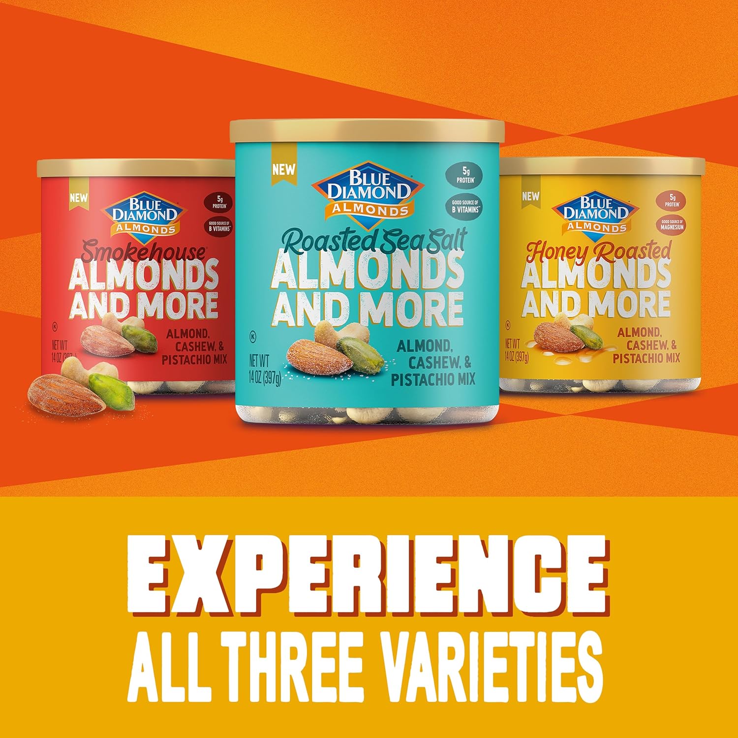 Blue Diamond Almonds Honey Roasted Variety – On the Go Nut Mix for Park Days and Open Air Dining