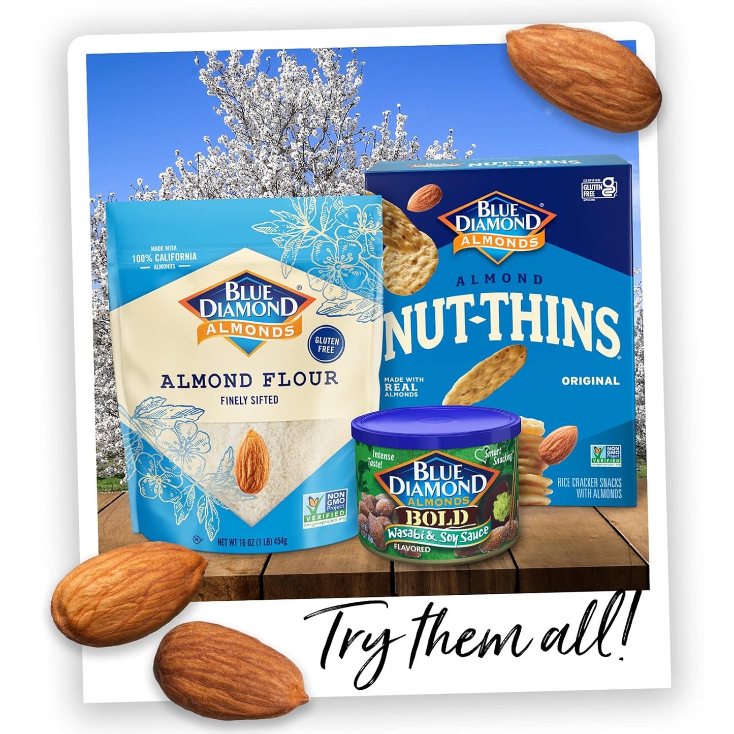Blue Diamond Almonds Nut Thins Cheddar Cheese – Gluten-Free Appetizer Cracker for Birthday and Holiday Gift Sets