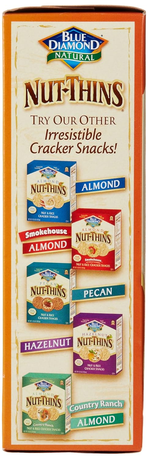 Blue Diamond Almonds Nut Thins Cheddar Cheese – Gluten-Free Appetizer Cracker for Birthday and Holiday Gift Sets