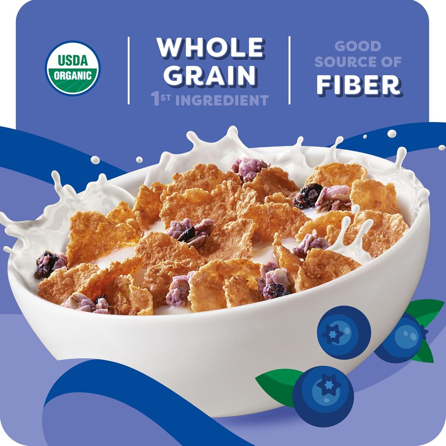 blueberry-flavored granola clusters blended with crispy oat flakes