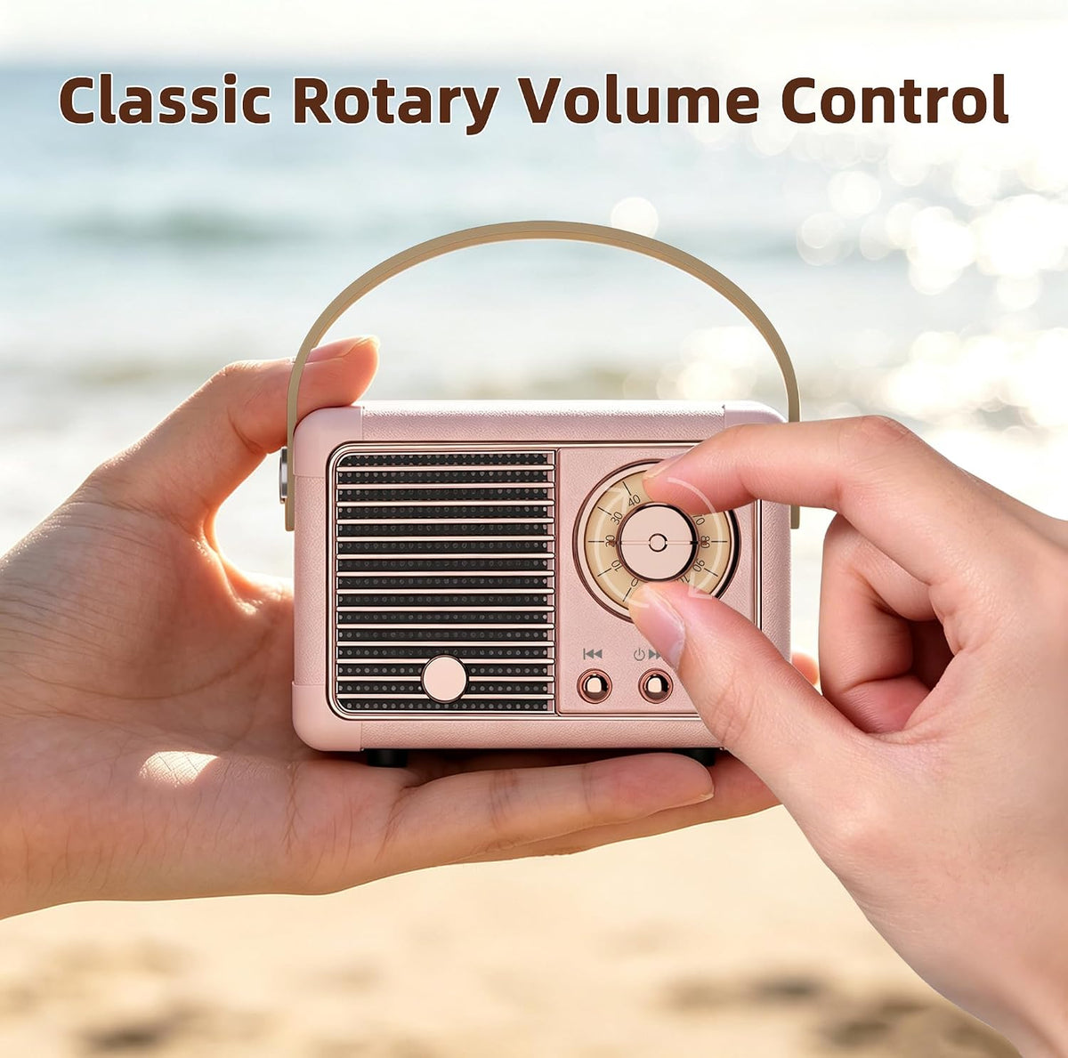 Baolira Retro Bluetooth Speaker – Nursery and Playdate Speaker for Little Girls, Compact Bluetooth Music with Soft Pastel Finish