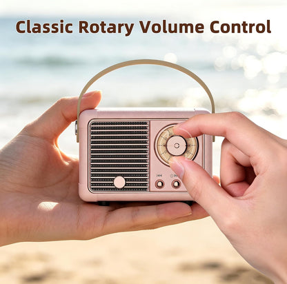 Baolira Retro Bluetooth Speaker – Nursery and Playdate Speaker for Little Girls, Compact Bluetooth Music with Soft Pastel Finish