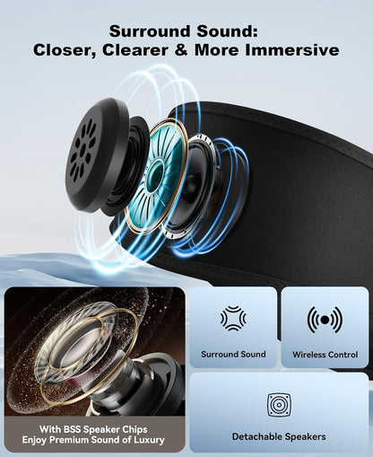 bluetooth 5.4 wireless connectivity with a 25-meter range, built-in microphone, sound isolation, and wind-noise reduction