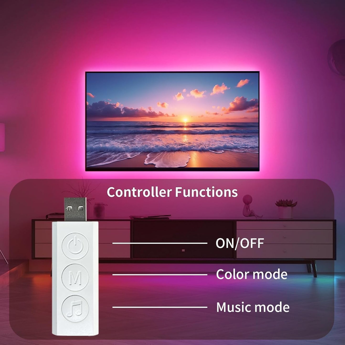 bluetooth-enabled smartphone app plus included handheld remote and 3-button usb controller