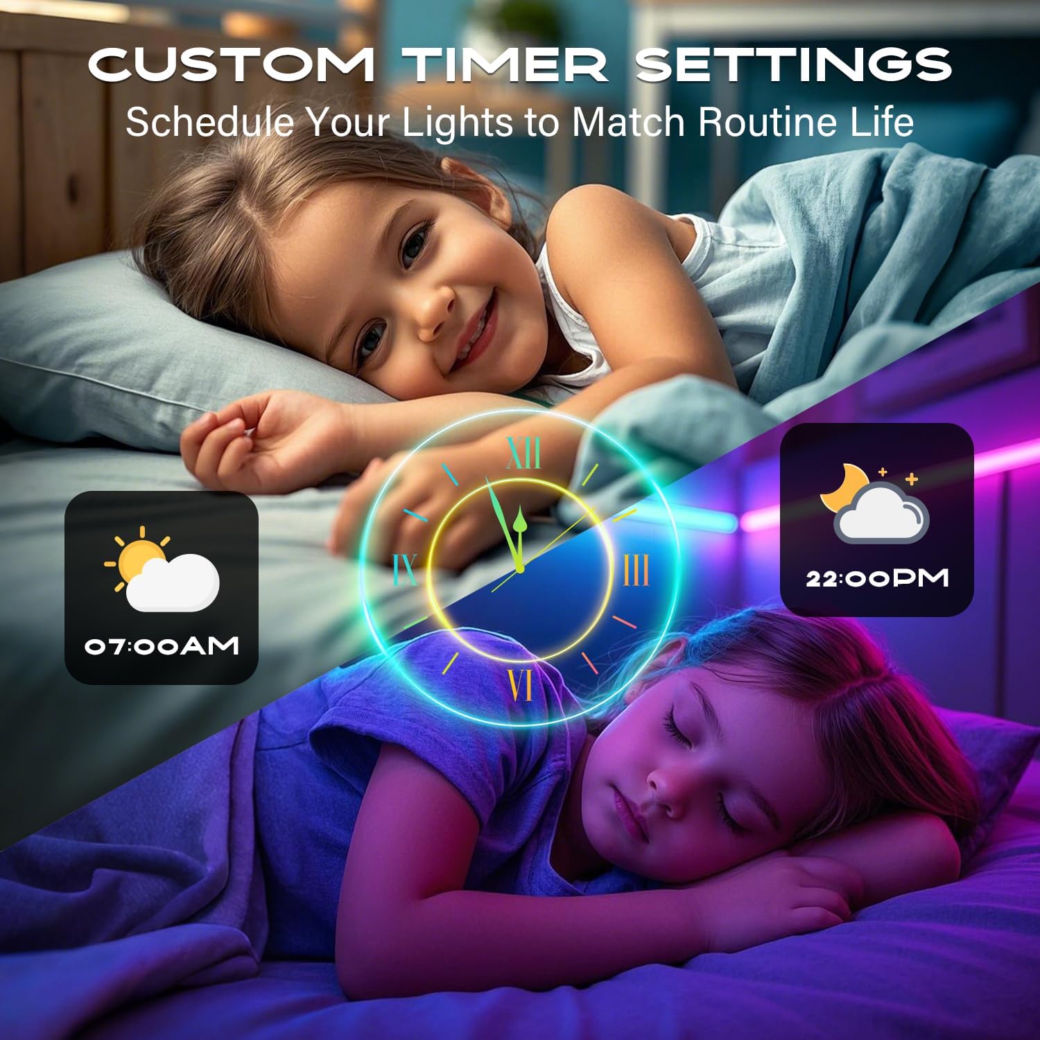 bluetooth smart app control with 16 million color options and timer function