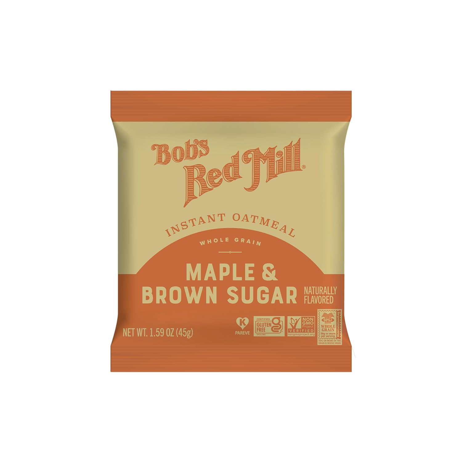 Bob's Red Mill Maple Brown Sugar Instant Oatmeal – 3-Minute Desk Breakfast for Busy Professionals, 6 Single-Serve Packets