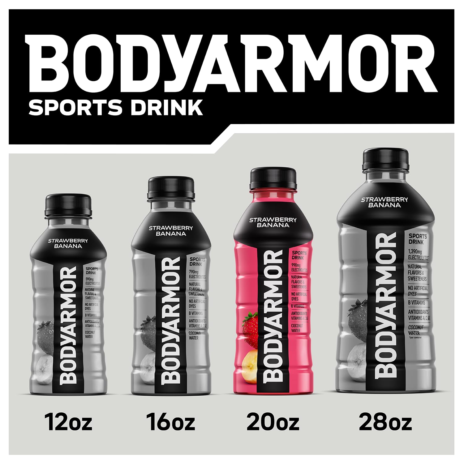 BODYARMOR Electrolyte Beverage – Outdoor Recovery Hydration for Runners and Cyclists, Natural Coconut Water Sports Drink