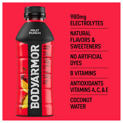 BODYARMOR Electrolyte Beverage – Outdoor Recovery Hydration for Runners and Cyclists, Natural Coconut Water Sports Drink