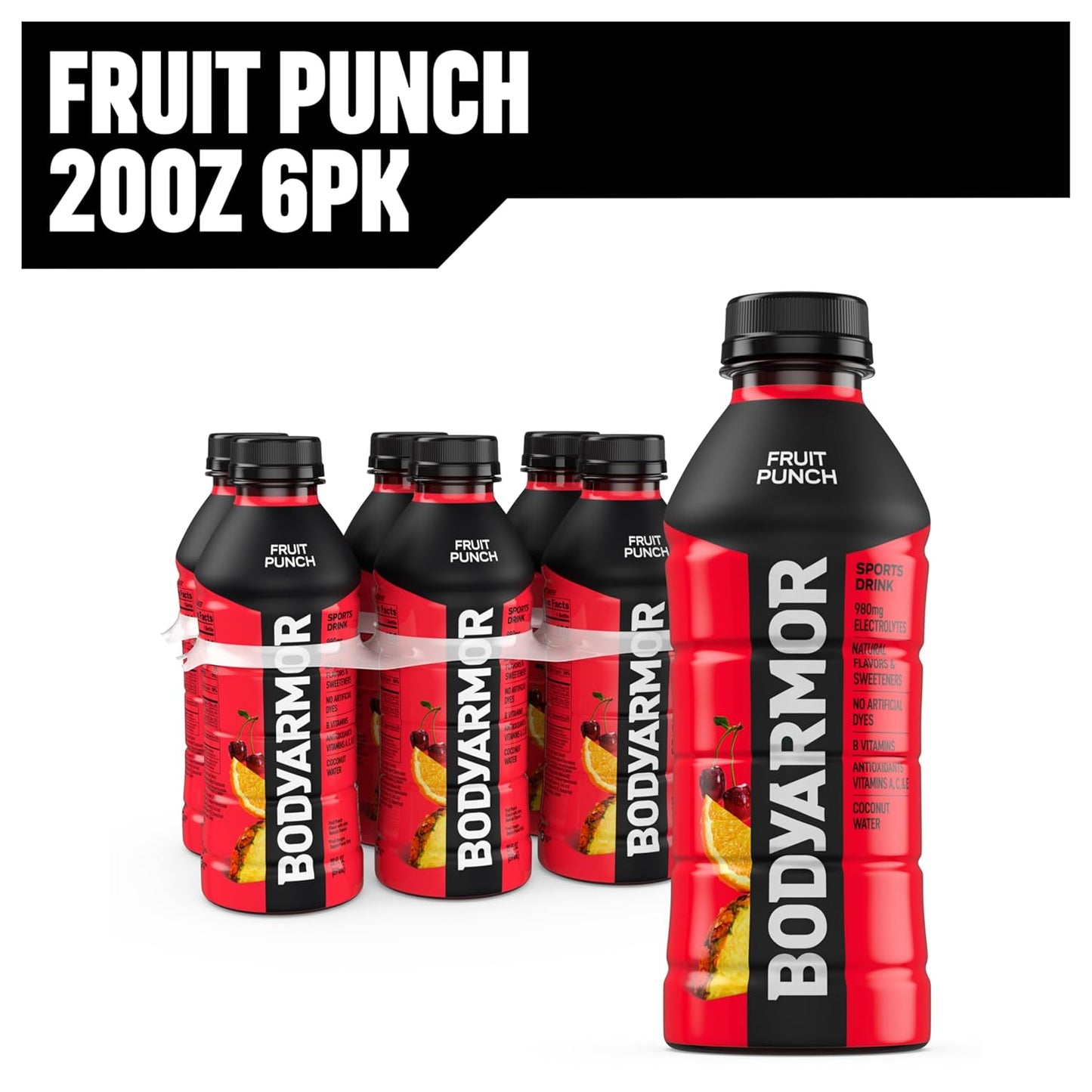BODYARMOR Electrolyte Beverage – Outdoor Recovery Hydration for Runners and Cyclists, Natural Coconut Water Sports Drink