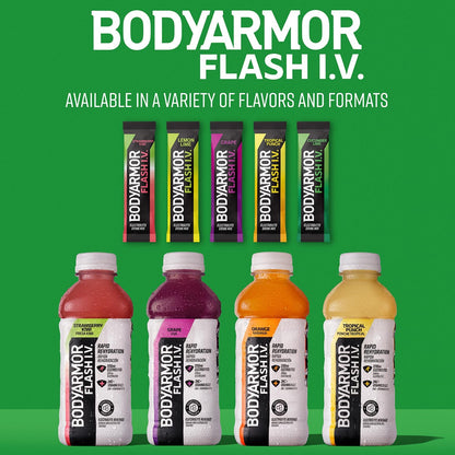 BODYARMOR Flash IV Electrolyte Packets – On-the-Go Hydration for Trail Runs and Picnic Days, Zero Sugar Coconut Water