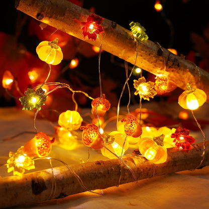 BOHON Fall Foliage LED Garland – Holiday Gift for Friend Who Hosts, Thanksgiving & Halloween Party Table Lighting