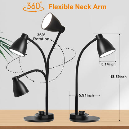 BOHON Sleek LED Table Lamp for Reading Nook – Matte Finish Task Light with 3 Color Temperature Modes