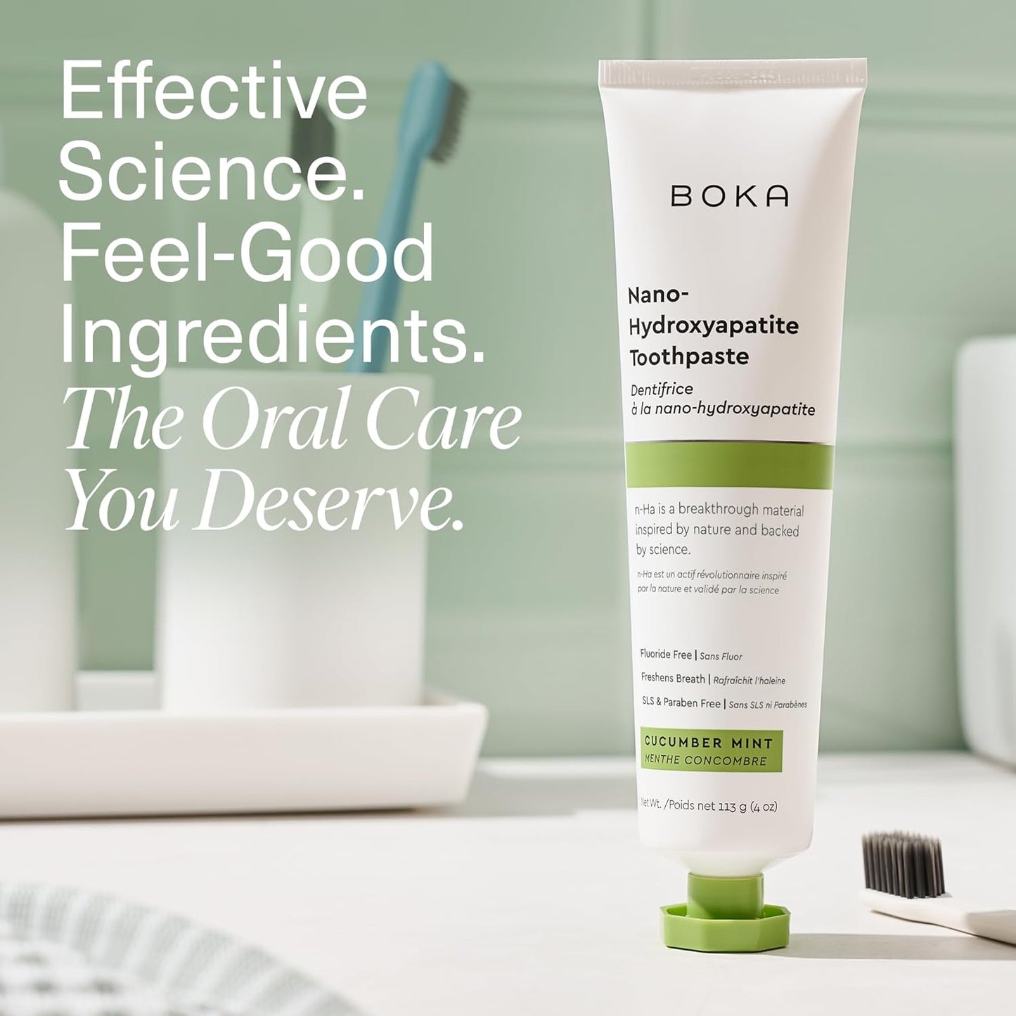 Boka Toothpaste – Calming Fluoride-Free Clean Beauty Pick for the Mindful Bathroom, Sensitive-Teeth Relief