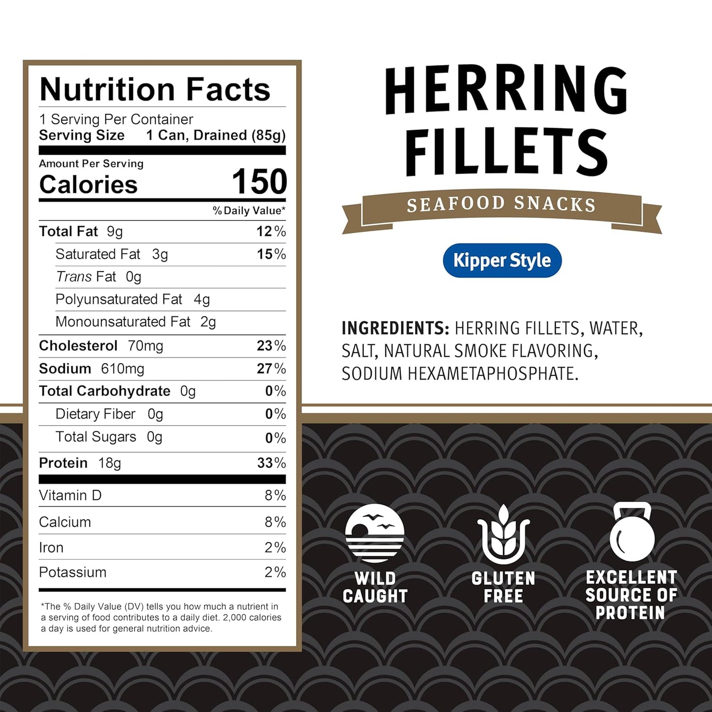 boneless kipper-style herring fillets for no-prep eating