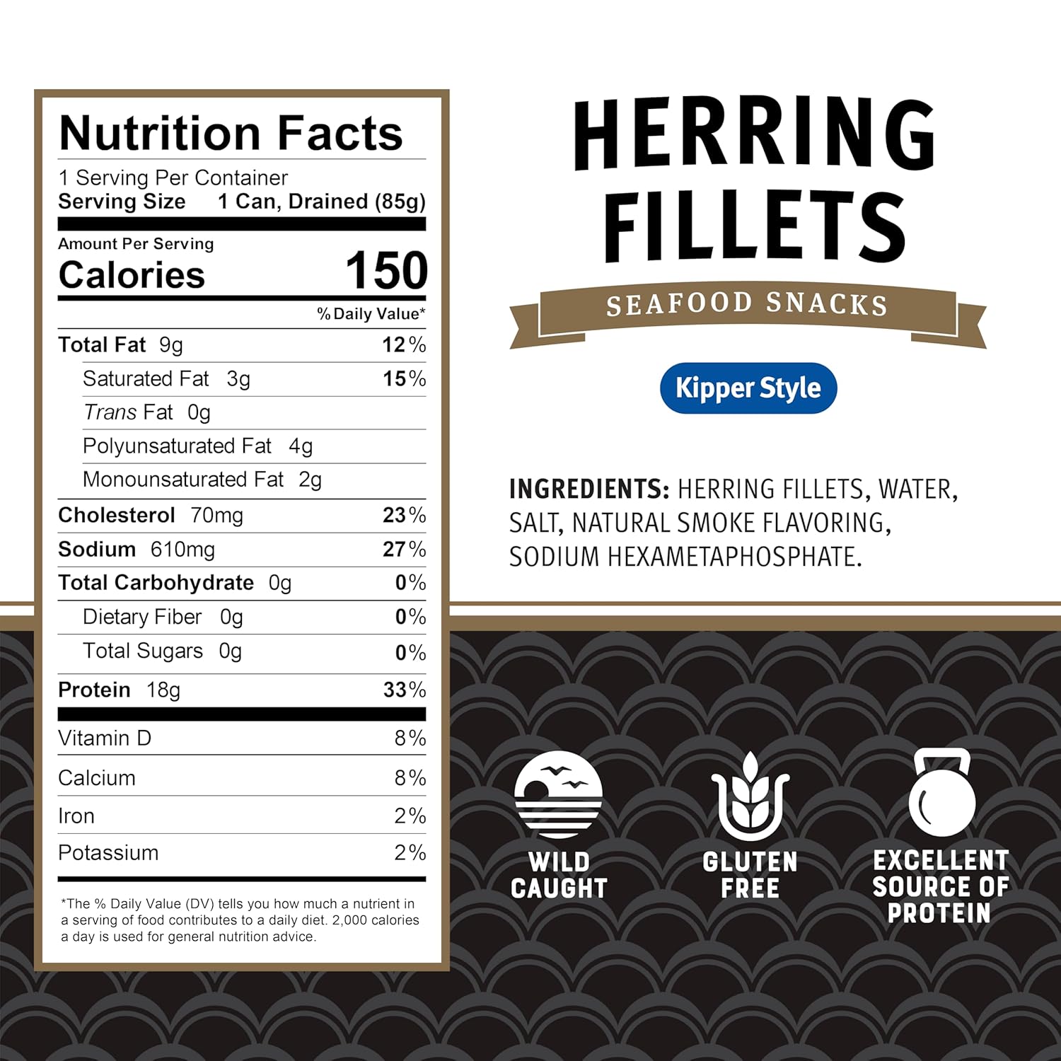 boneless kipper-style herring fillets for no-prep eating