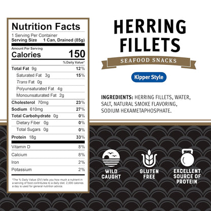 boneless kipper-style herring fillets for no-prep eating