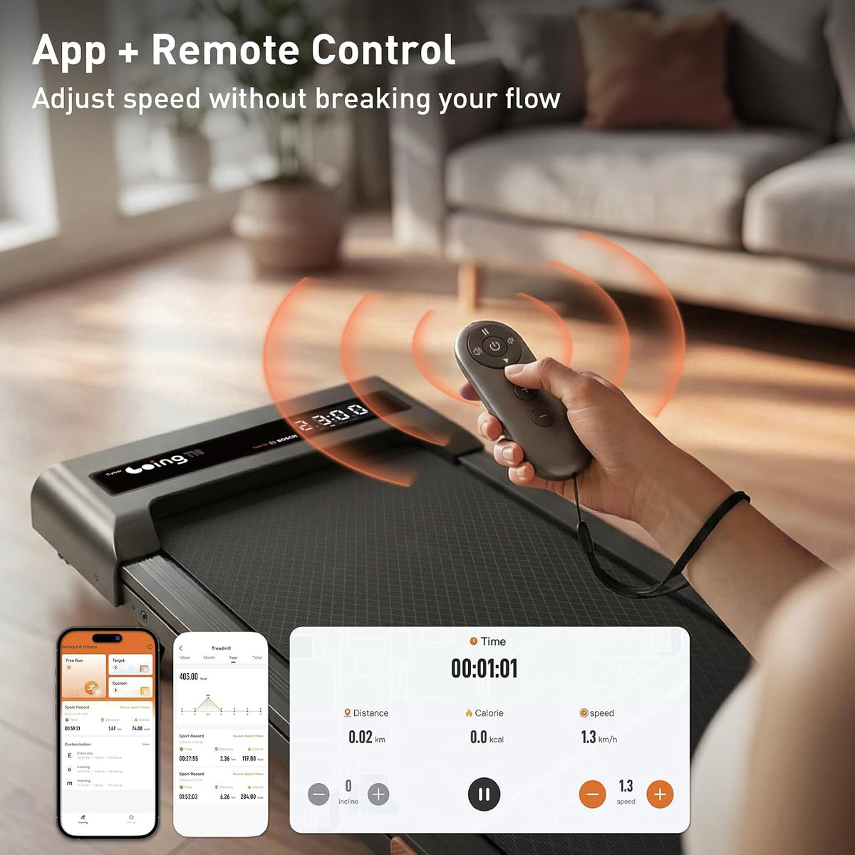 Cybergoing T10 Walking Pad Treadmill Powered By Bosch®, Standing Desk Walking Pad for WFH Professionals