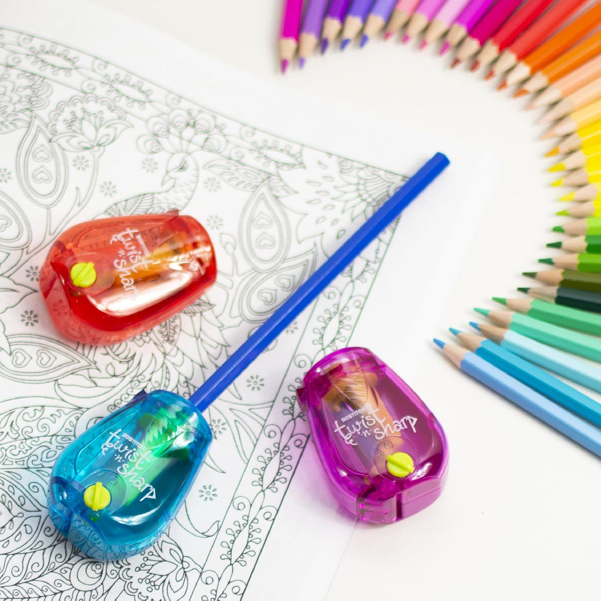 Bostitch Pencil Sharpener for Home Office and Homework Desks – Consistent Tip in a Few Twist Cycles