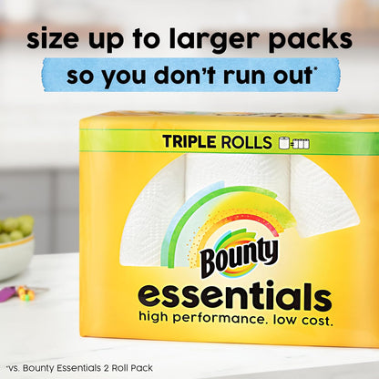 Bounty Essentials Select-A-Size Paper Towels – Sleek Multifunctional Rolls for Less-Is-More Homes, 4 Pack