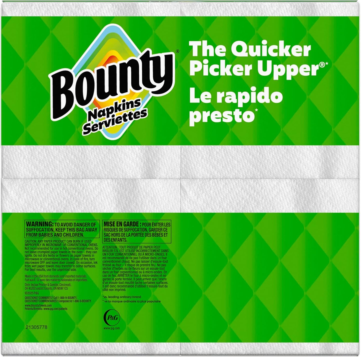 Bounty Paper Napkins White 400 Count – Classic White Dinner Napkins for Styled Table Settings