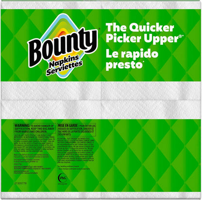 Bounty Paper Napkins White 400 Count – Classic White Dinner Napkins for Styled Table Settings