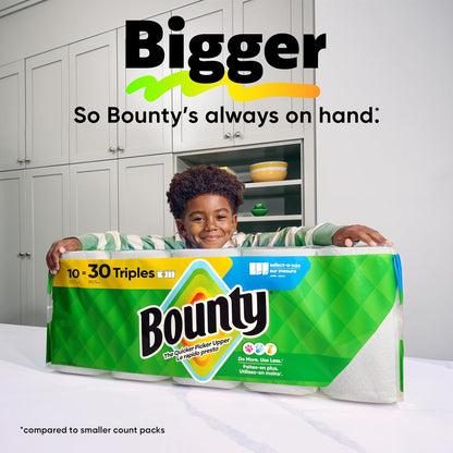 Bounty Triple Roll Paper Towels – 75-Sheet Rolls for Less Frequent Replacement and Better Workflow