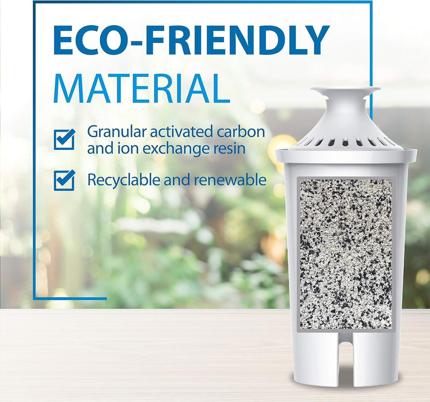 bpa-free food-grade plastic housing compatible with 25+ pitcher models including brita grand, lake, capri, wave, and amazon basics 10-cup