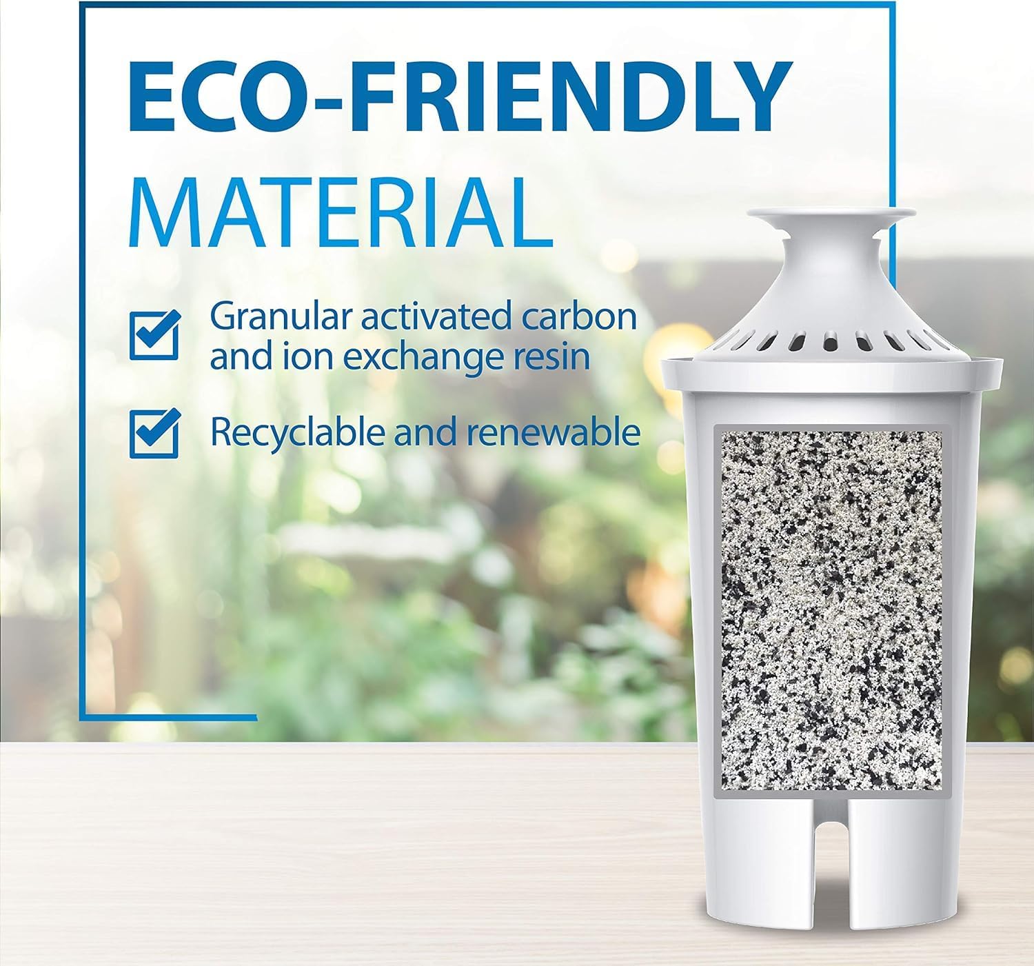 bpa-free food-grade plastic housing compatible with 25+ pitcher models including brita grand, lake, capri, wave, and amazon basics 10-cup