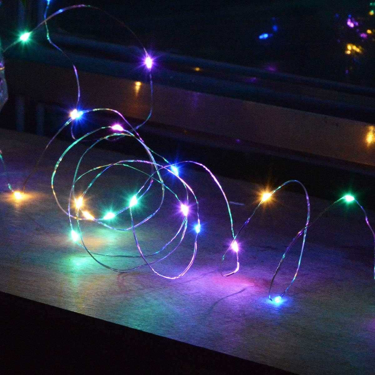 [Brand] Micro LED String Lights – Boho Home Decor for Shelves and Window Frames, 4-Pack Battery Operated
