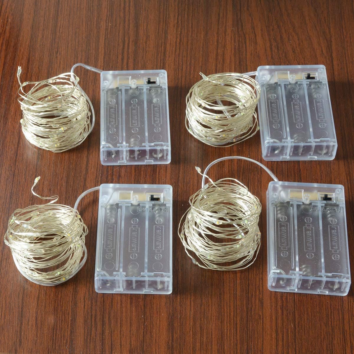 [Brand] Micro LED String Lights – Boho Home Decor for Shelves and Window Frames, 4-Pack Battery Operated
