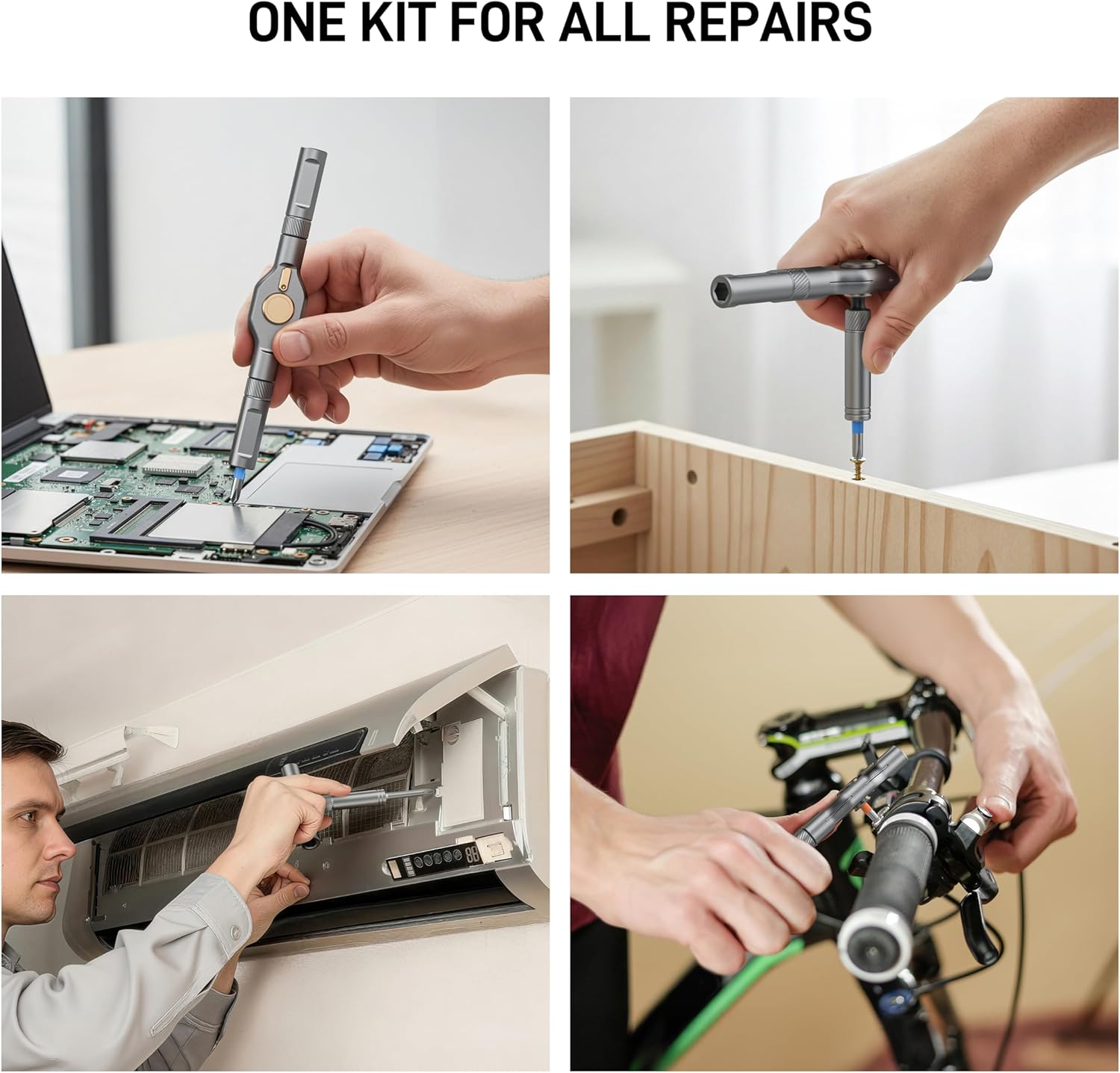 [Brand] Minimalist 42-Piece Repair Kit – Neutral-Tone Tool Set for Intentional, Less-Is-More Homes