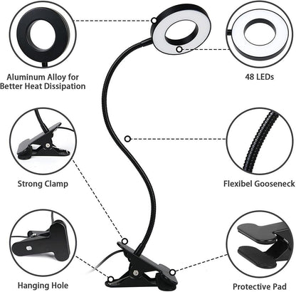 [Brand Name] Slim Gooseneck Lamp – Minimalist Home Office Accent Light, Understated Black Clamp Design
