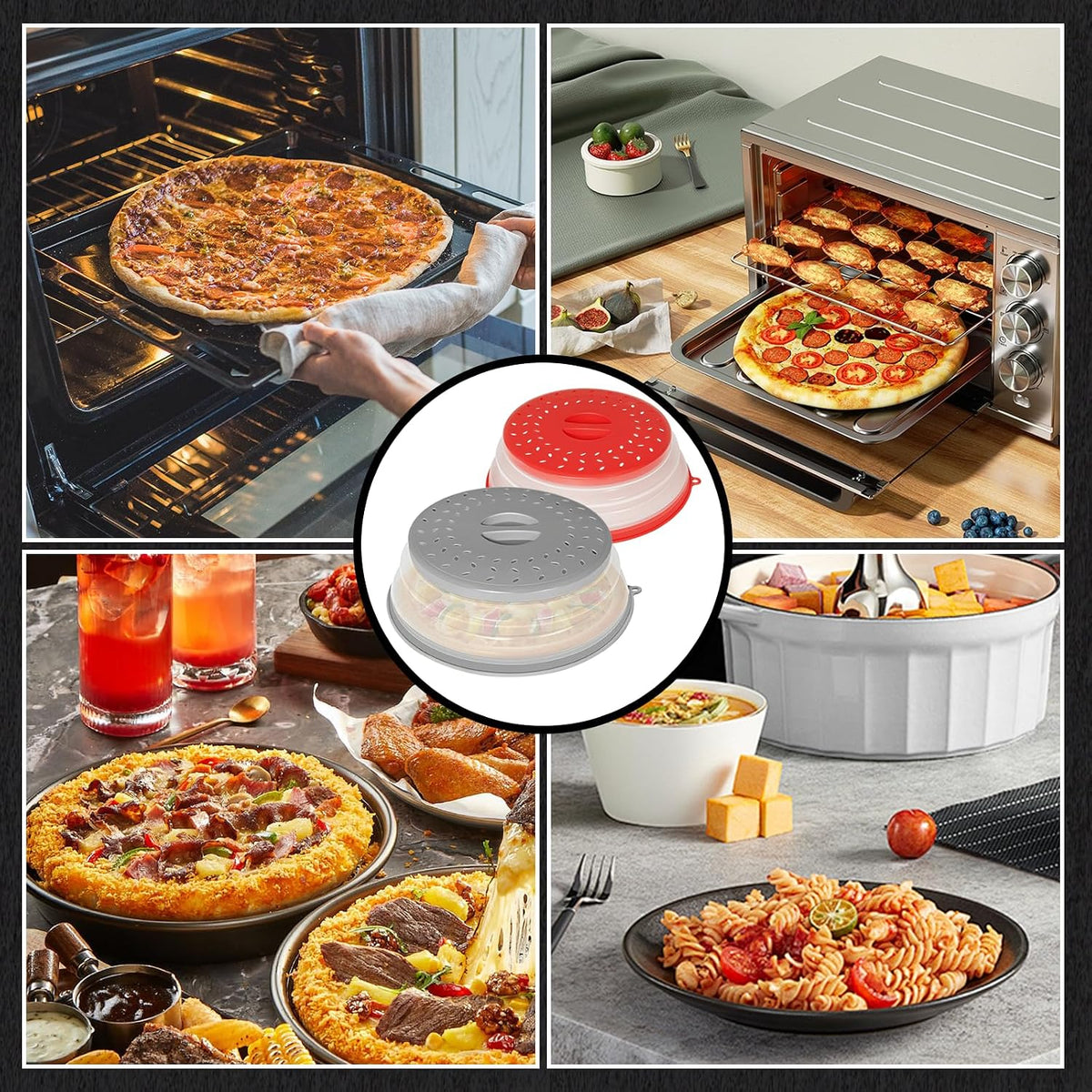 Brand Pop-Up Microwave Shield – Sleek Neutral-Toned Accessory for the Uncluttered Home Cook