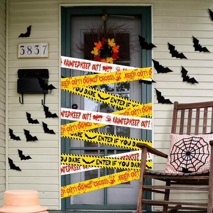 bright pre-printed lettering in yellow, scary red, orange, and black colorways
