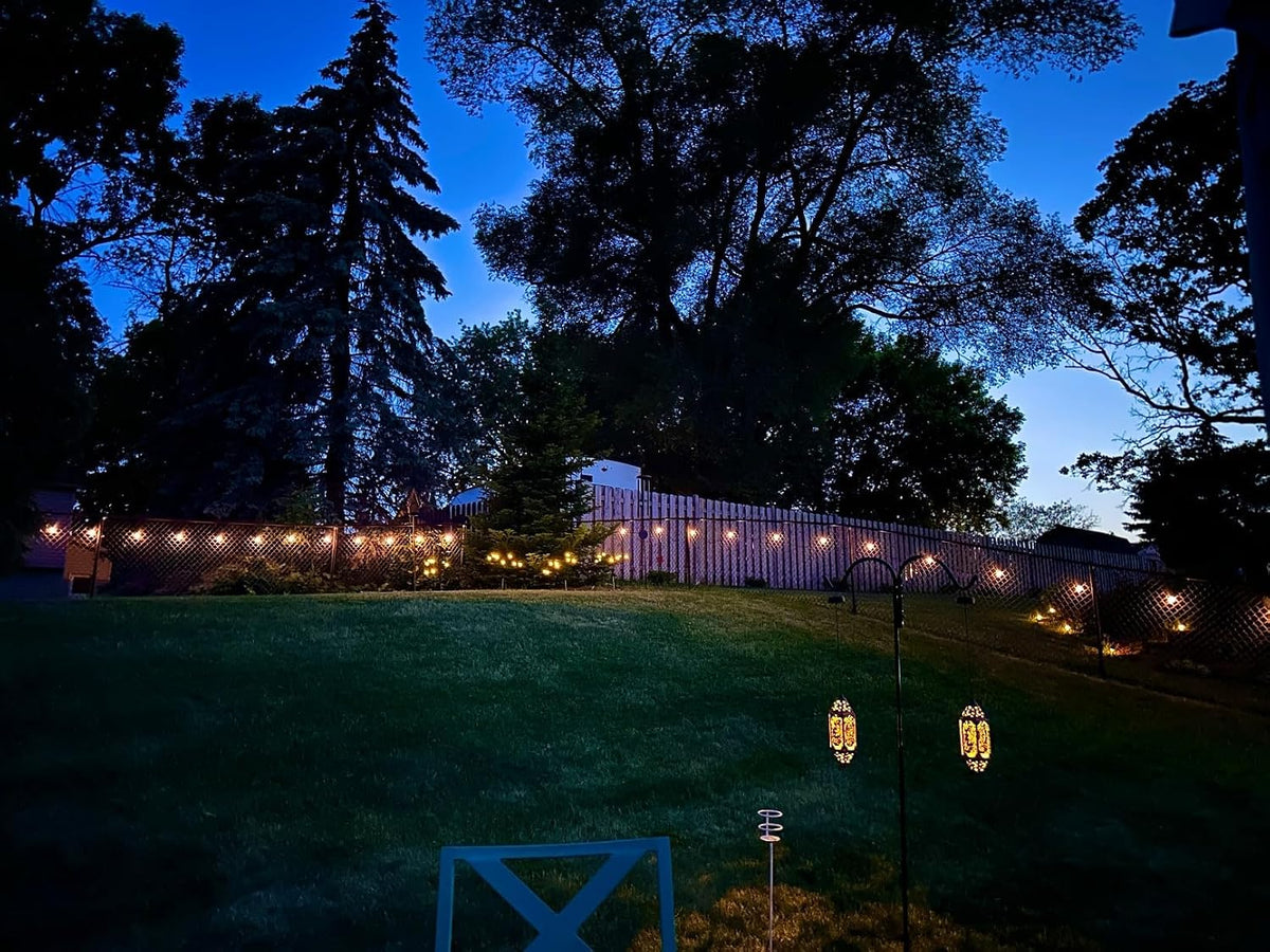 Brightech Ambience Pro Solar Outdoor String Lights – 48 ft Weatherproof Patio Lights for Backyard Dinners and Camping Nights
