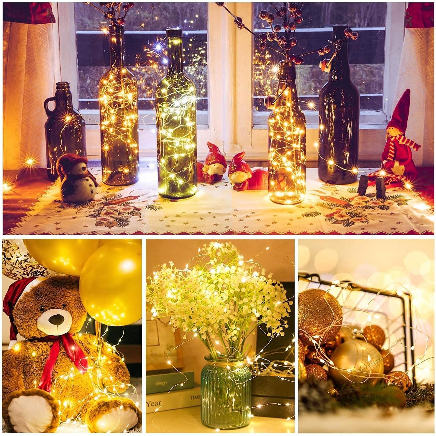 Brightever Mini LED Fairy Lights 12 Pack – Relaxing Meditation Corner and Reading Nook Glow, 7ft Battery Operated Copper Wire Lights with 3 Modes