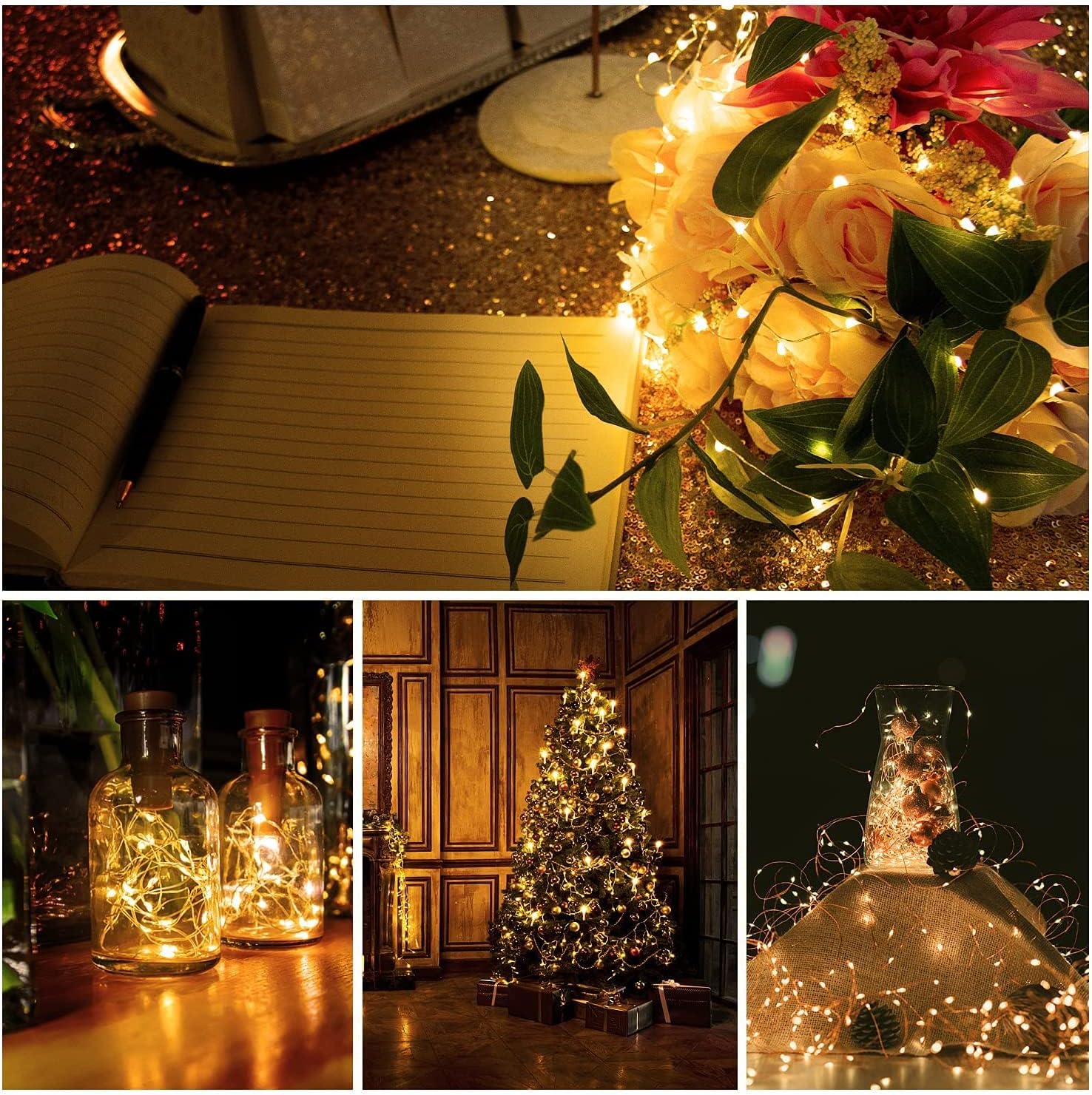 Brightever Mini LED Fairy Lights 12 Pack – Relaxing Meditation Corner and Reading Nook Glow, 7ft Battery Operated Copper Wire Lights with 3 Modes
