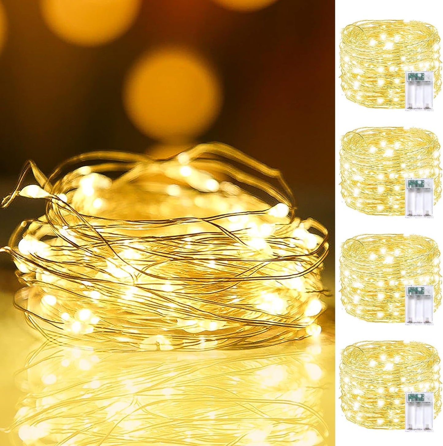 Brightown 20ft Battery Powered String Lights – Less-is-More Bedroom Aesthetic with 8 Subtle Lighting Modes