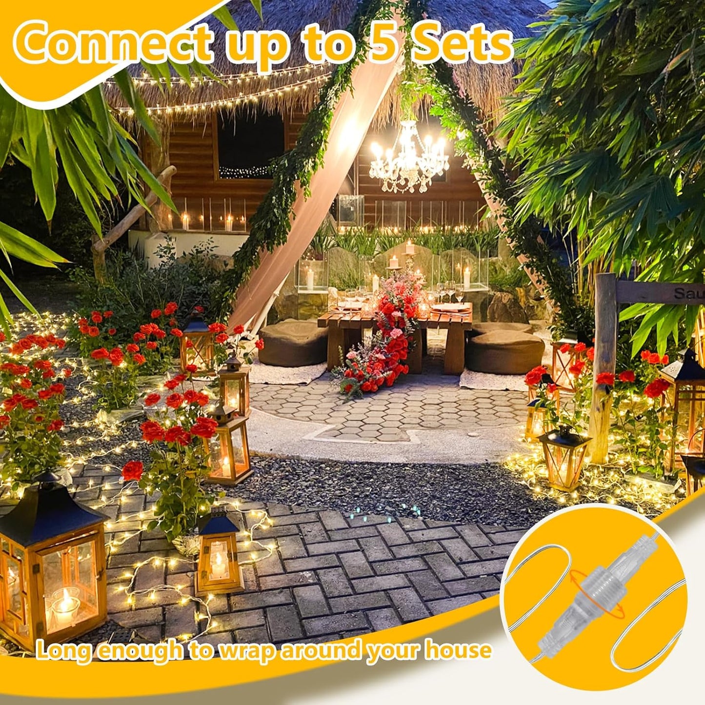 Brightown Clear Wire String Lights 240LED 88ft, Less-is-More Warm White Plug-in Lights for Calm Bedrooms & Minimalist Homes