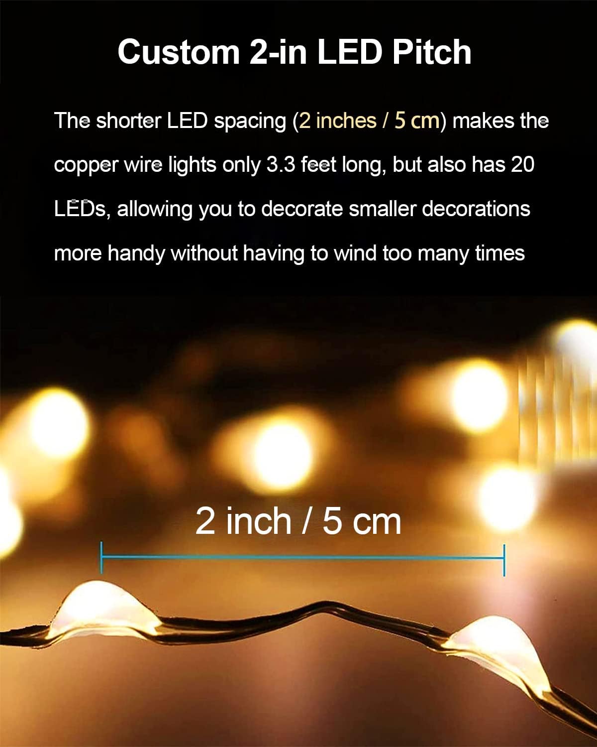 Brightown Fairy Lights Battery Operated – Less-is-More String Lights 20 Pack for Modern Minimal Bedroom and Studio Apartment, Warm White
