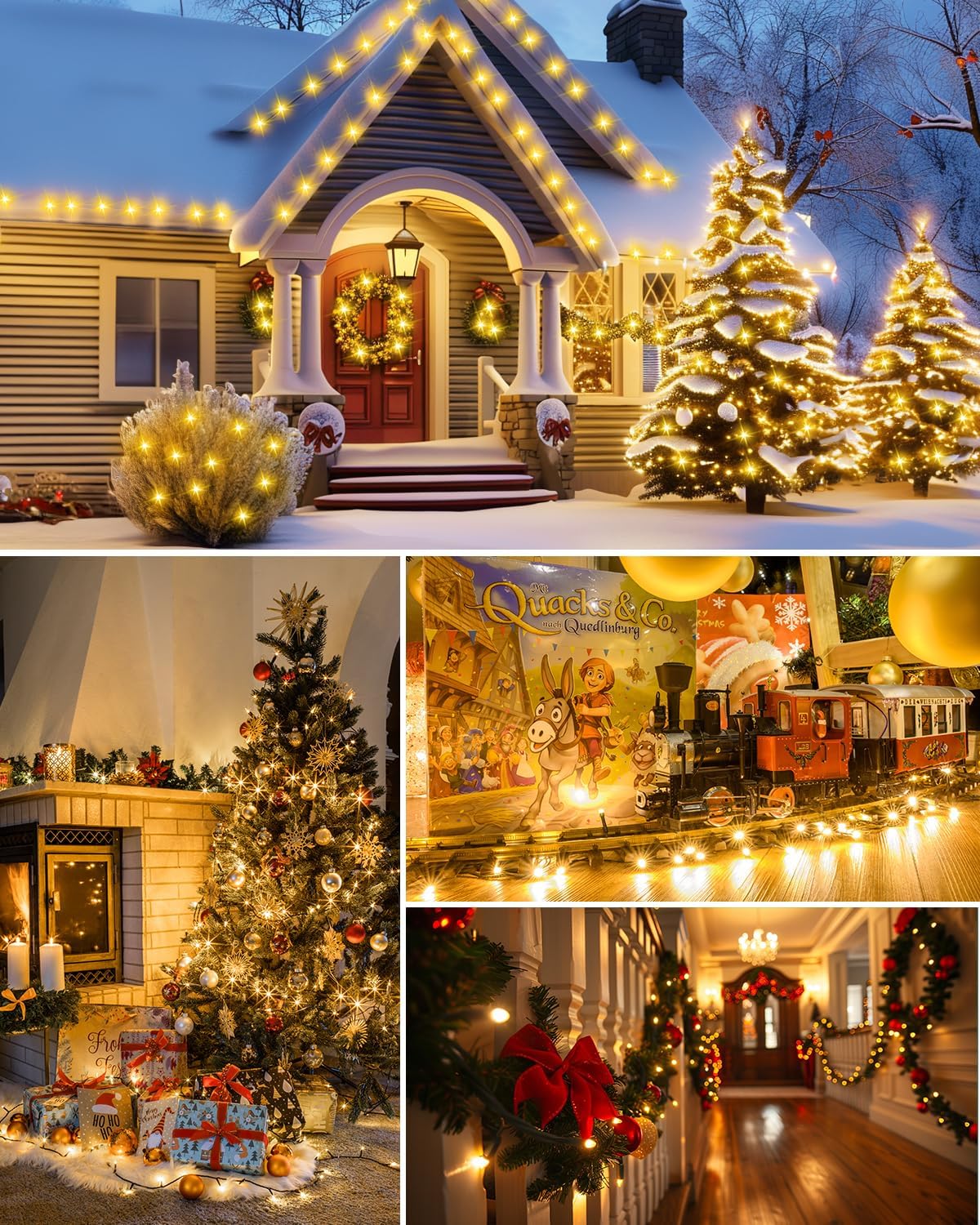 Brightown Pet-Friendly LED String Lights 14ft - Smoke-Free, Cool-Touch Holiday Lights for Living Areas Where Pets & Kids Roam