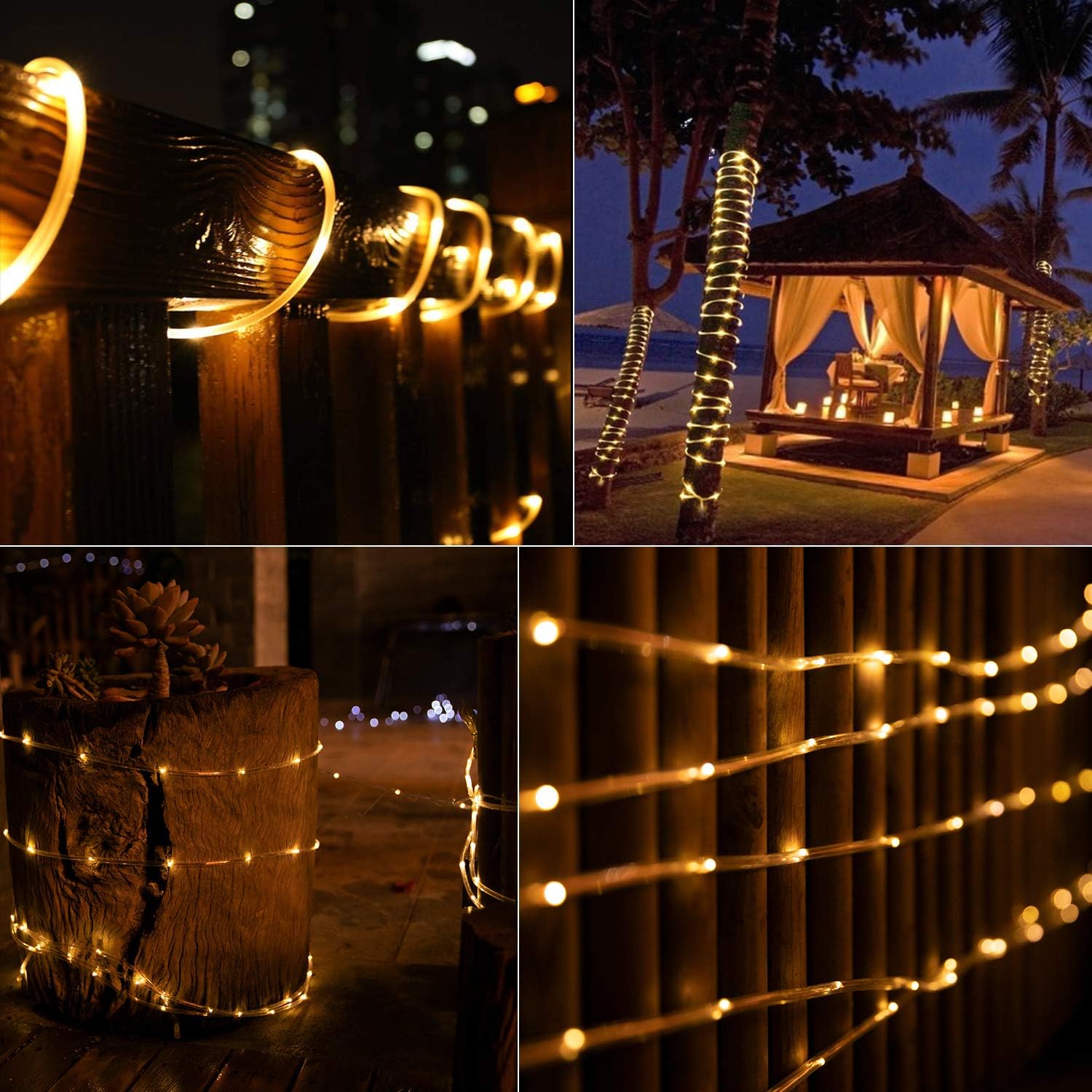 Brightown Solar Rope Lights 2-Pack – Practical Gift for Couples, Solar Powered Garden Lights for Shared Outdoor Spaces