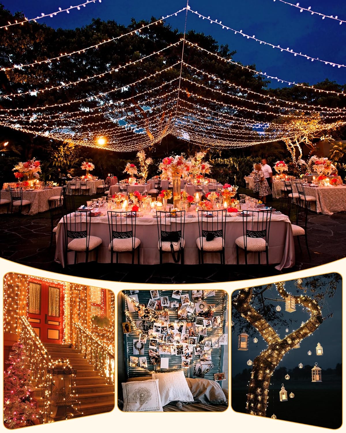 Brightown Solar String Lights – Valentine's Day Gift for Couples, Romantic Garden Glow 39ft
