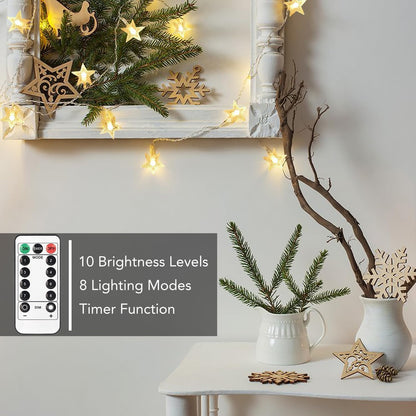 Brightown Star String Lights – Holiday and Christmas Gift for Teens and College Students, Dorm Ready Battery Star Lights with Remote